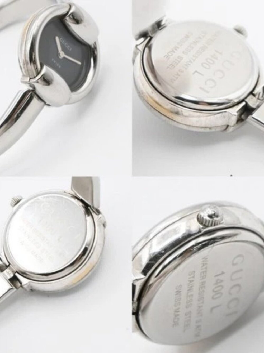 GUCCI 1400L Watch Quartz Bangle Bracelet 25 mm Stainless Steel Silver 02LC586 - Picture 15 of 16